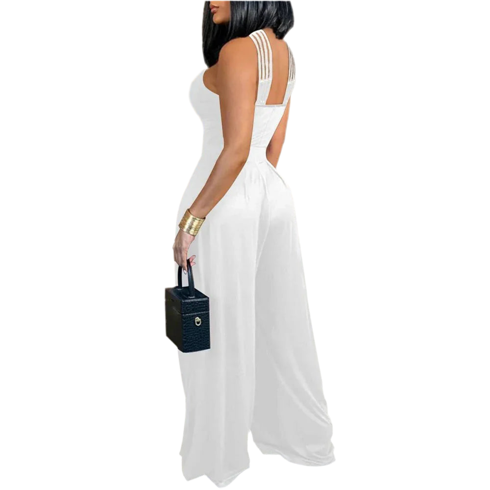 DHM ~ Plus Size V-hals Strappy Jumpsuit
