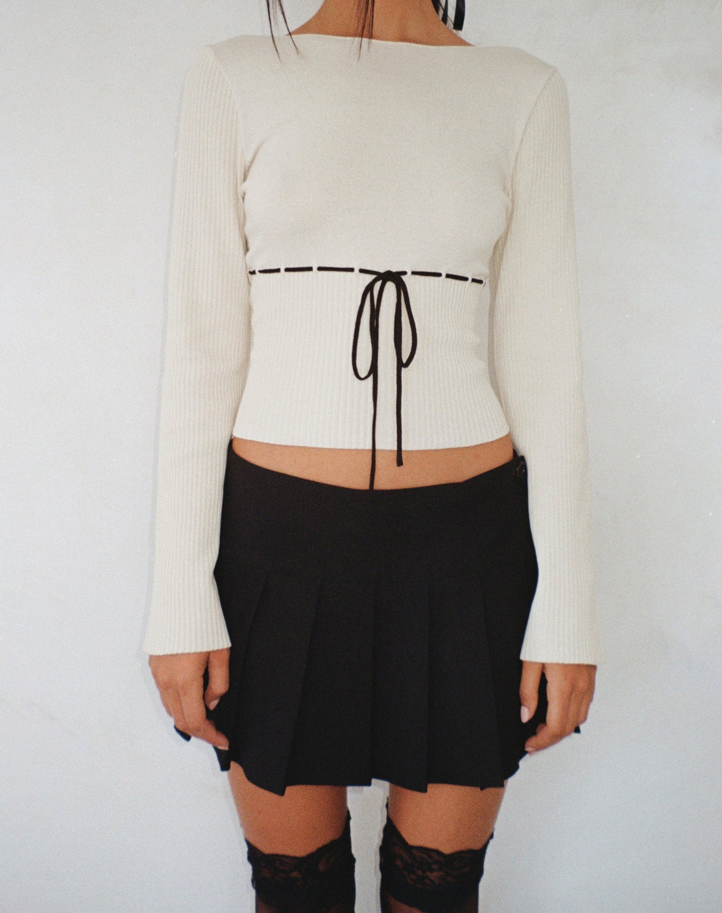 DHM ~ Knitted Long Sleeve Top in Beige