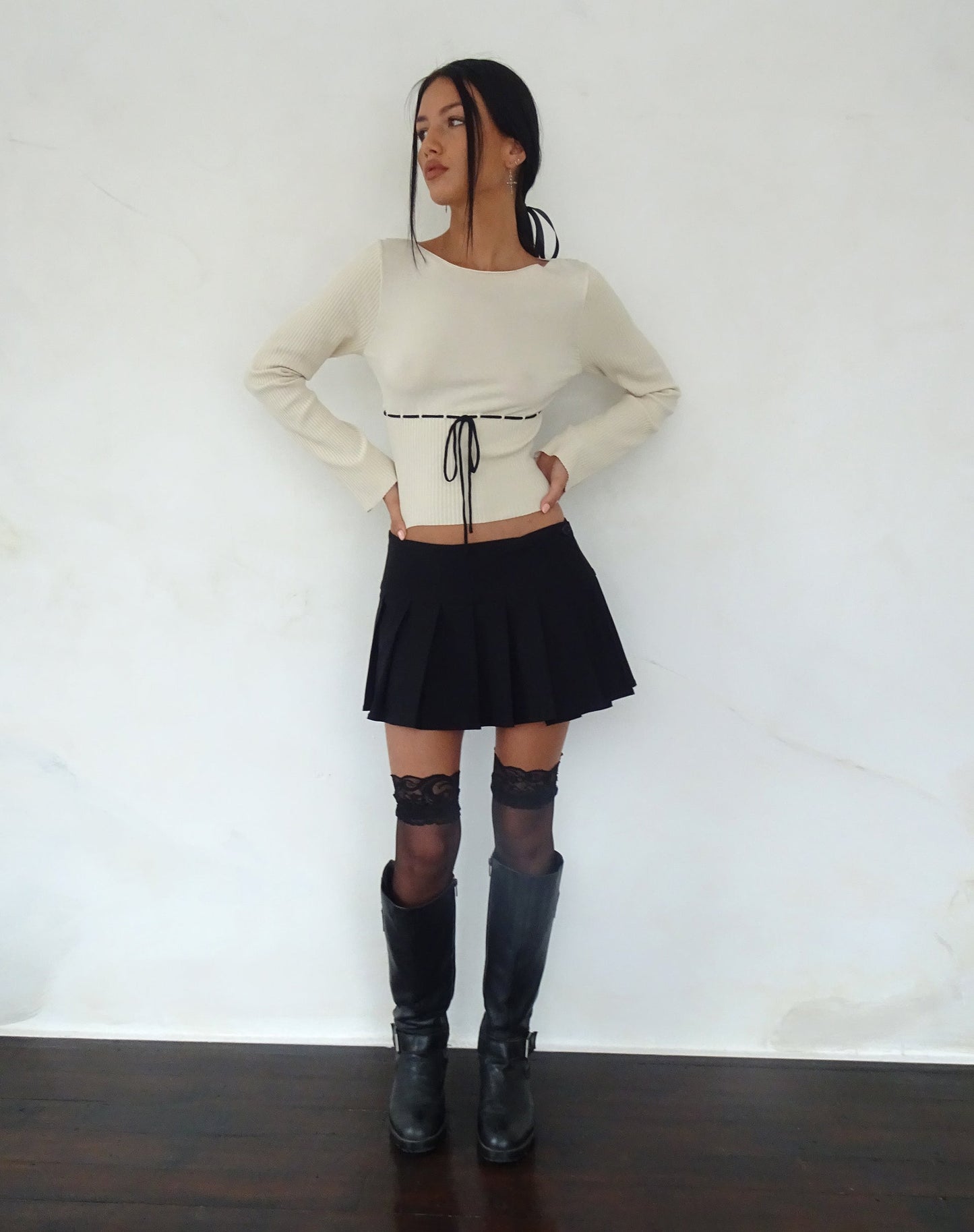DHM ~ Knitted Long Sleeve Top in Beige