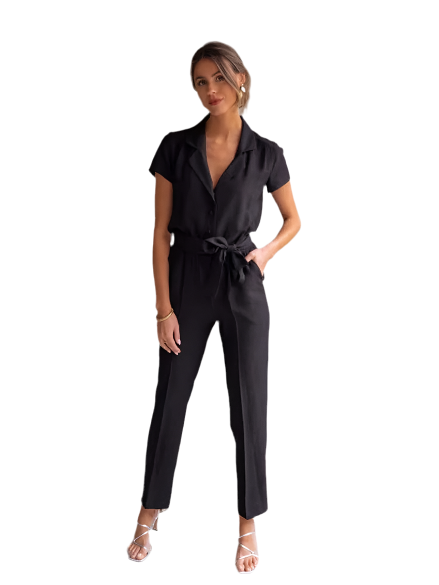 DHM ~ Charm Couture Patchwork V-Hals Jumpsuit