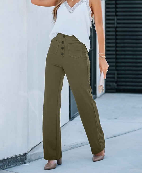 DHM ~ High-Waisted Jeans Leaf Green