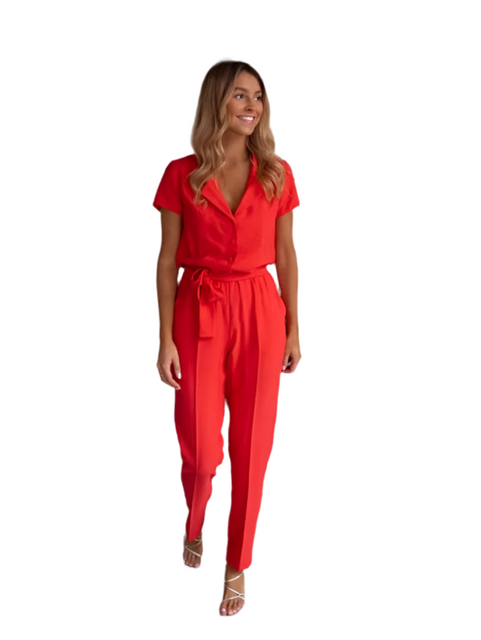 DHM ~ Charm Couture Patchwork V-Hals Jumpsuit