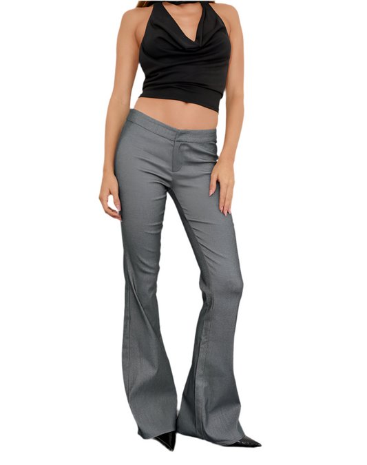 DHM ~ Flared Trouser in Grey Tailoring