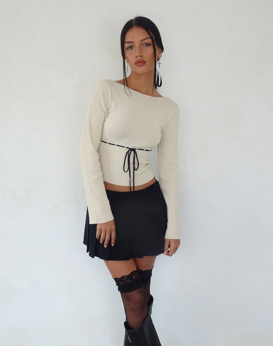 DHM ~ Knitted Long Sleeve Top in Beige