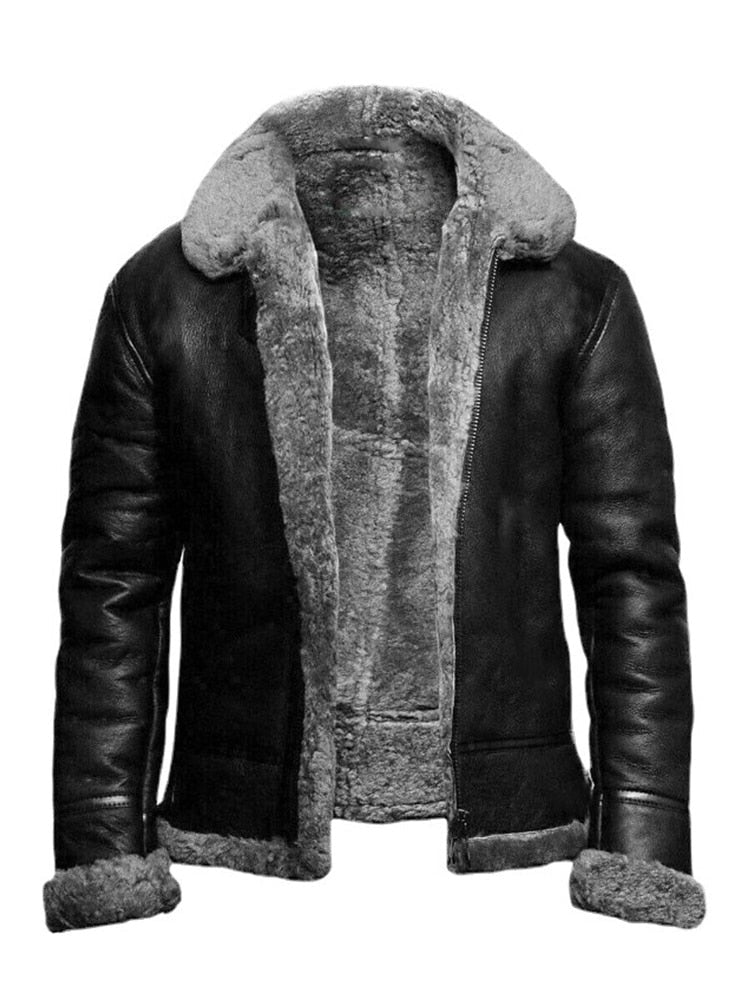DHM ~ Fit Leren Winterjas Regular Zwart - Legend