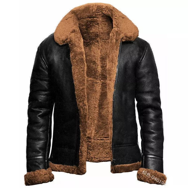 DHM ~ Fit Leren Winterjas Regular Zwart - Legend
