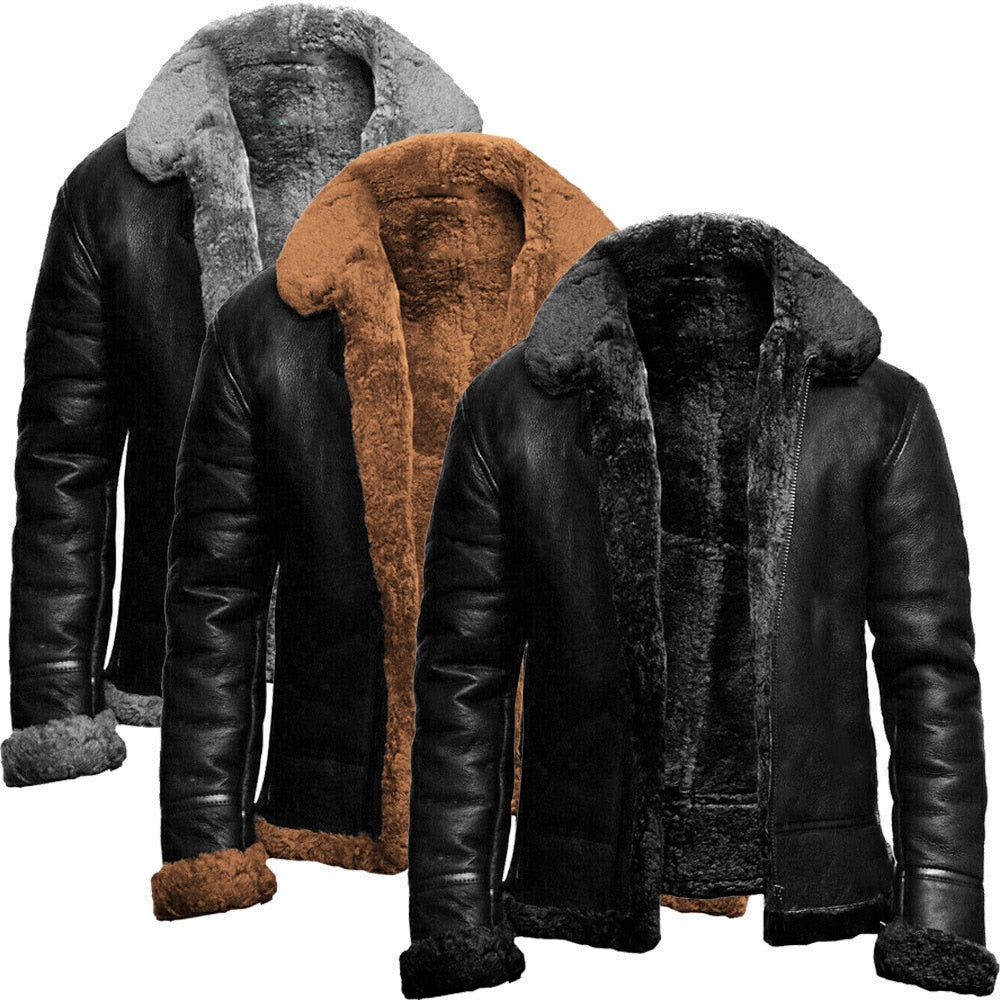 DHM ~ Fit Leren Winterjas Regular Zwart - Legend