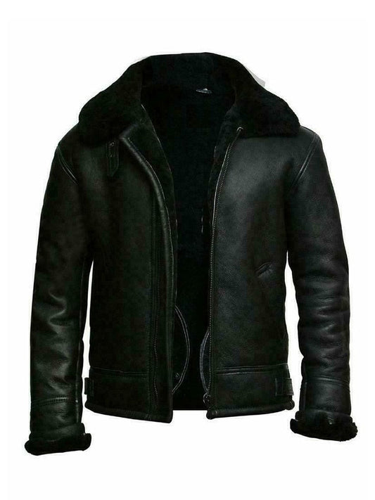 DHM ~ Fit Leren Winterjas Regular Zwart - Legend