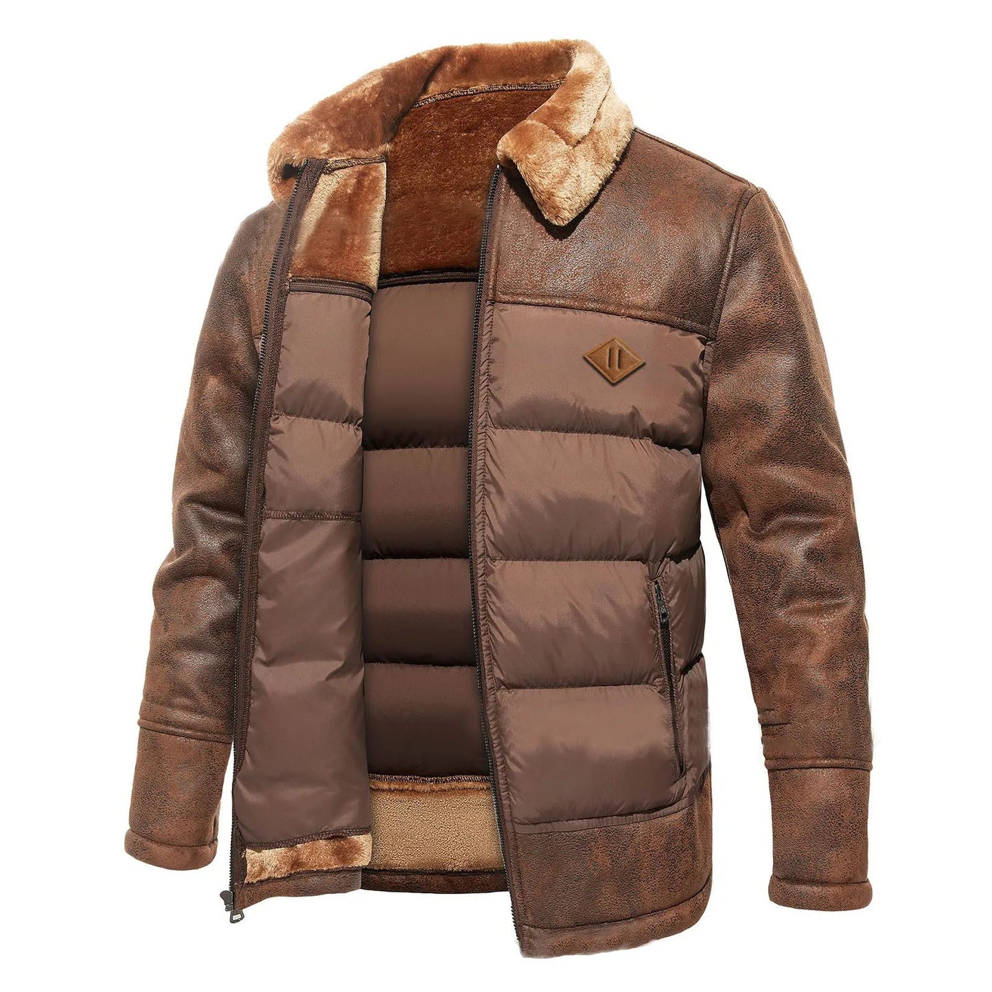 DHM ~ Leren Dons Winterjas - Andreas