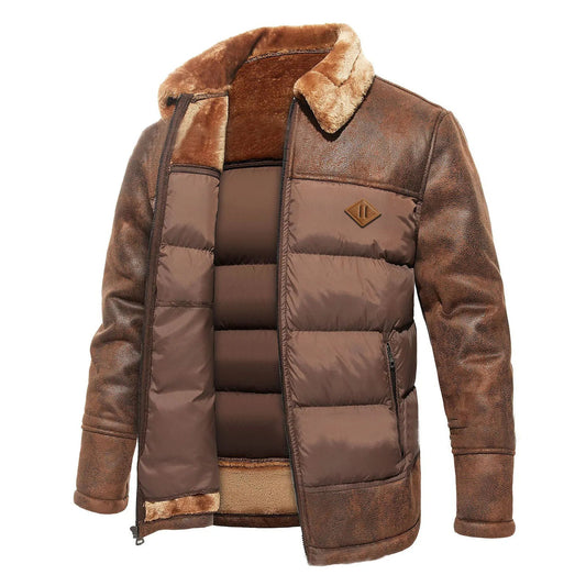 DHM ~ Leren Dons Winterjas - Andreas