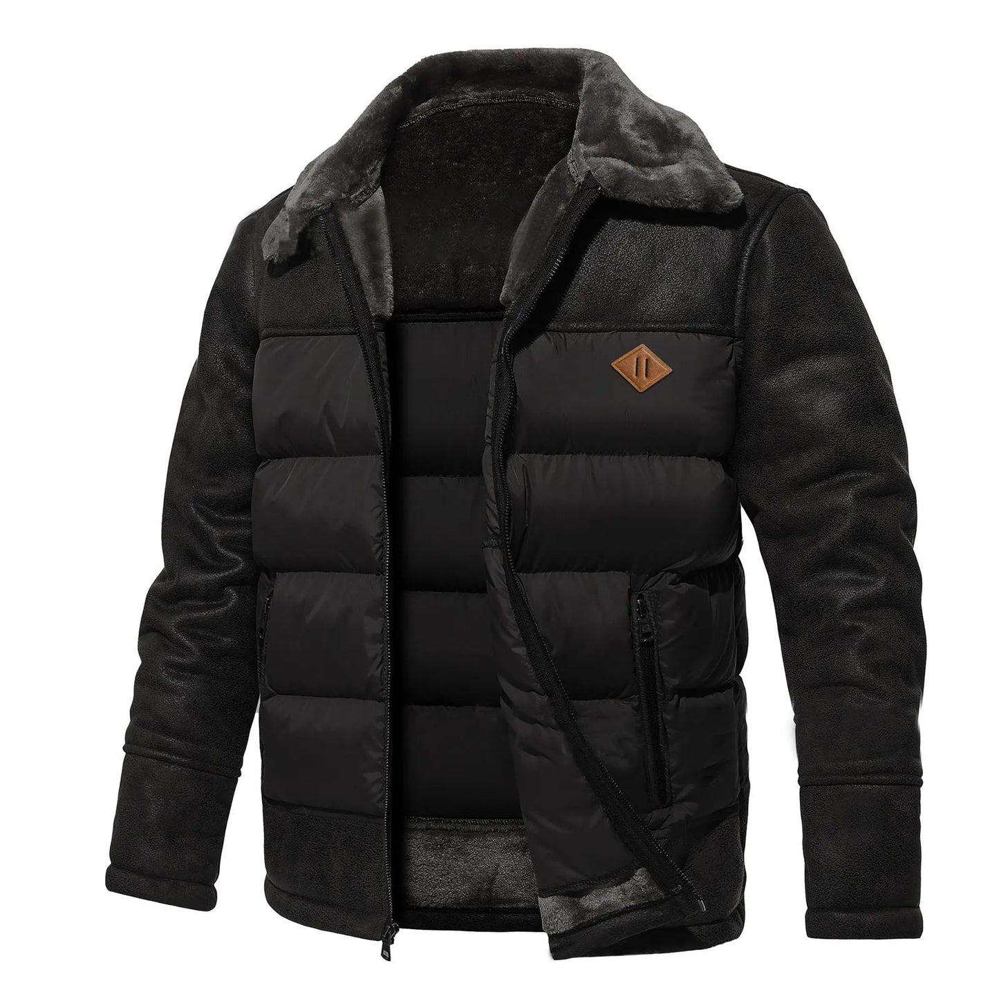 DHM ~ Leren Dons Winterjas - Andreas