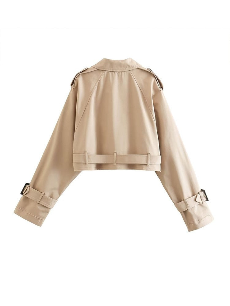 DHM ~ Beige Cropped Trenchcoat