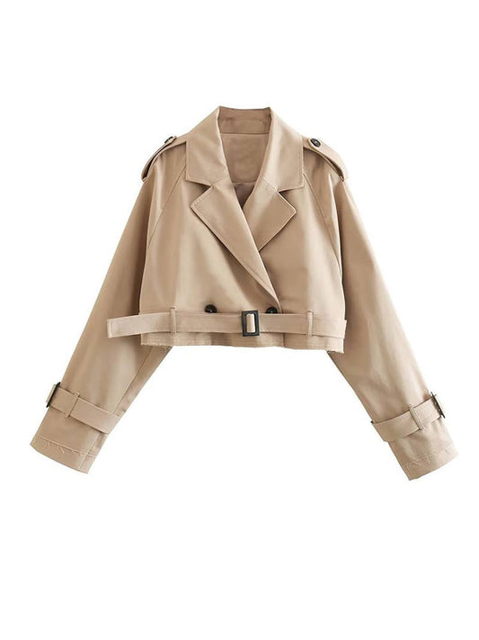 DHM ~ Beige Cropped Trenchcoat
